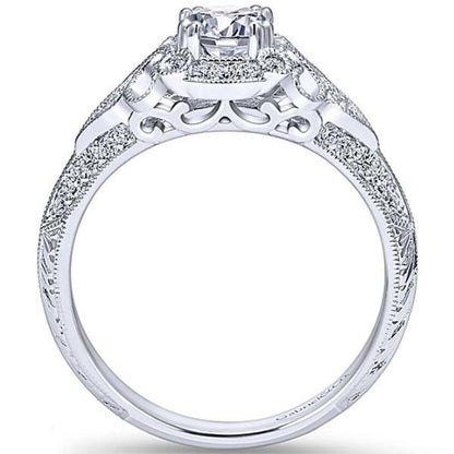 Gabriel "Abel" Round Halo Vintage Diamond Engagement Ring