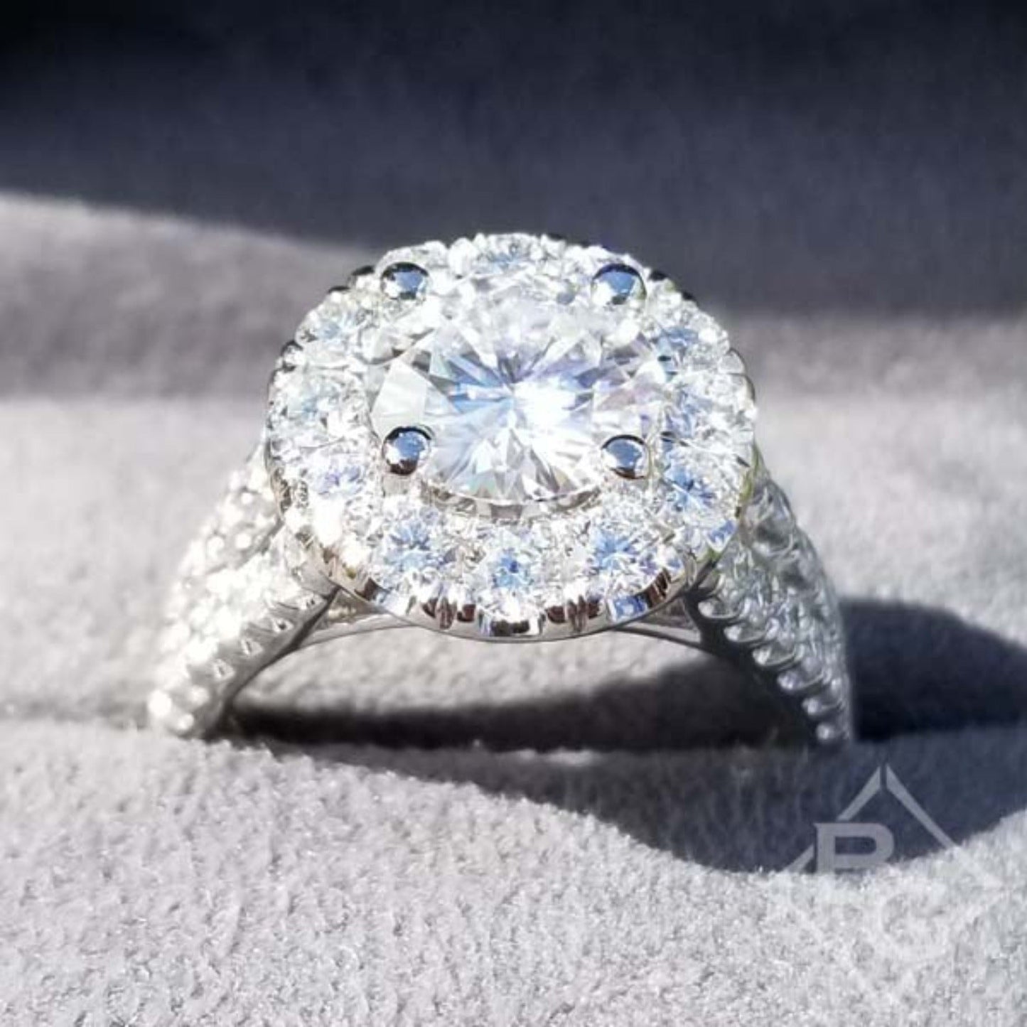 Gabriel & Co. Amavida "Coco" Round Large Diamond Halo Engagement Ring