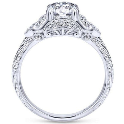 Gabriel & Co. Amavida "Margarita" Vintage Halo Diamond Engagement Ring