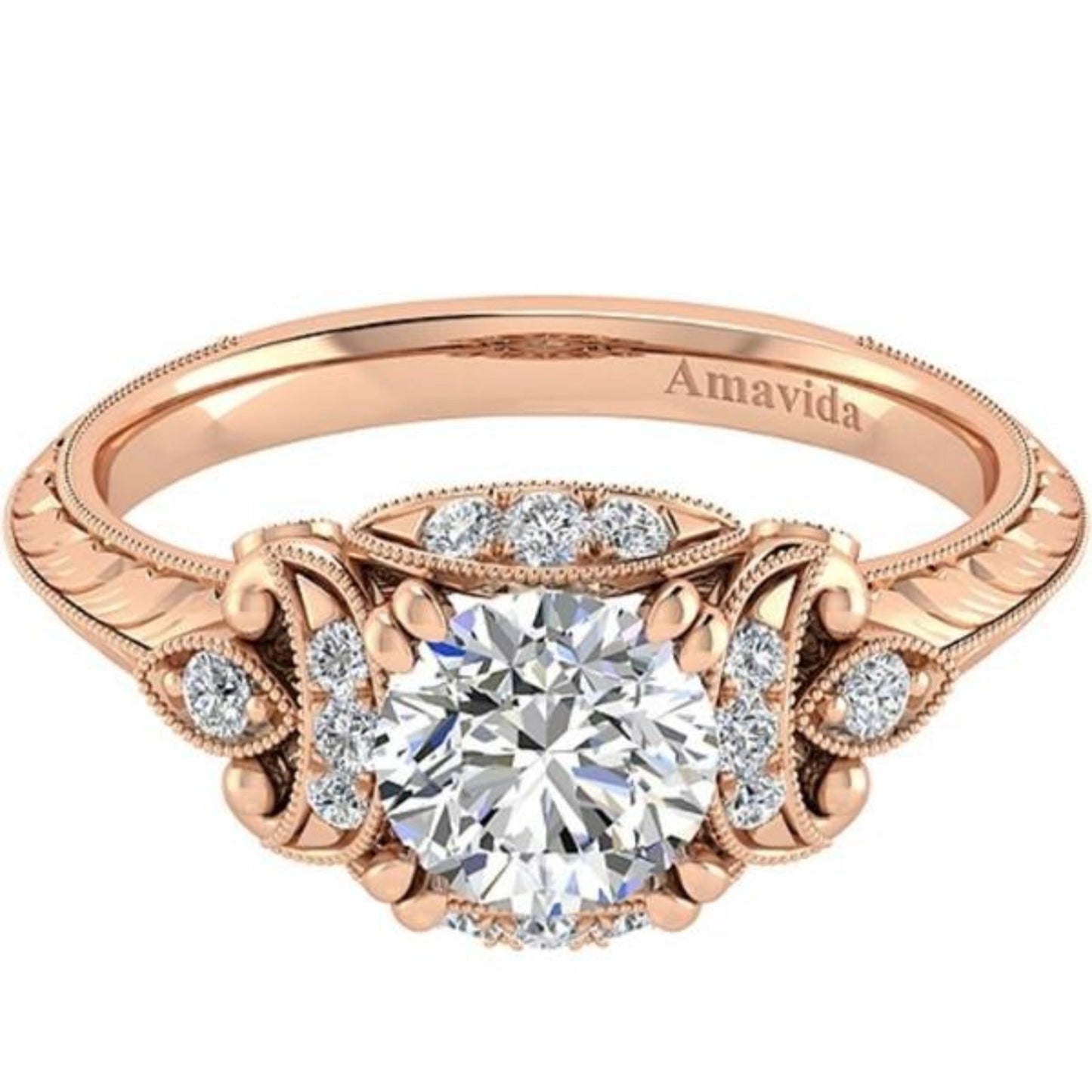 Gabriel & Co. Amavida "Margarita" Vintage Halo Diamond Engagement Ring