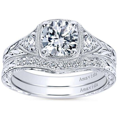 Gabriel Amavida "Tallulah"  Milgrain Diamond Wedding Ring