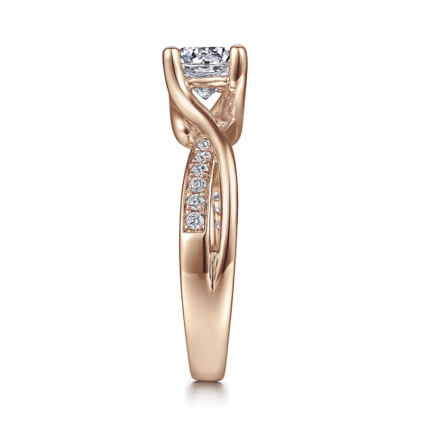 Gabriel & Co. "Aleesa" Twist Bypass Diamond Engagement Ring