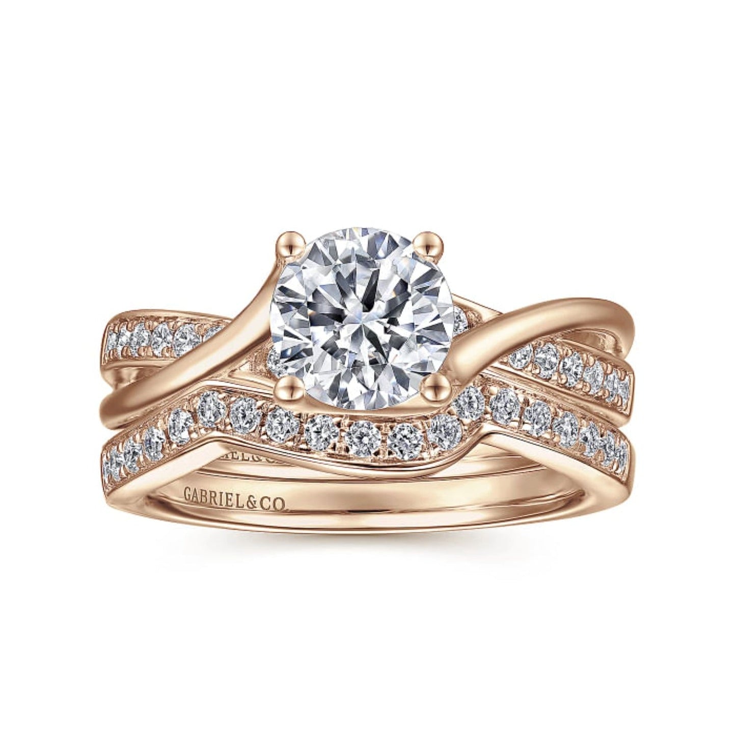 Gabriel & Co. "Aleesa" Twist Bypass Diamond Engagement Ring