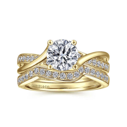 Gabriel & Co. "Aleesa" Twist Bypass Diamond Engagement Ring