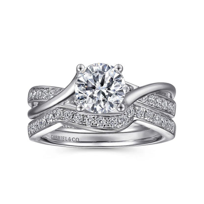 Gabriel & Co. "Aleesa" Twist Bypass Diamond Engagement Ring