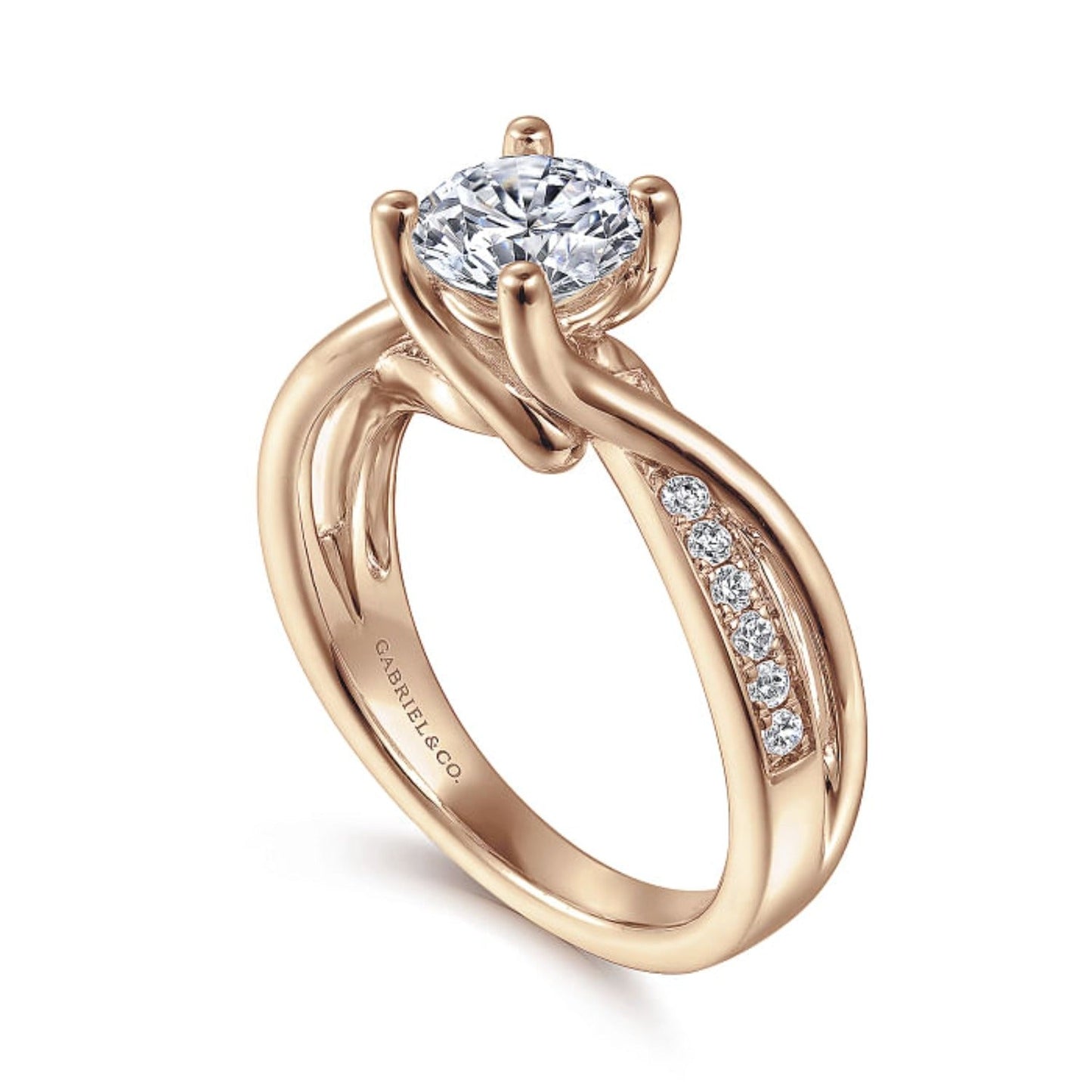 Gabriel & Co. "Aleesa" Twist Bypass Diamond Engagement Ring