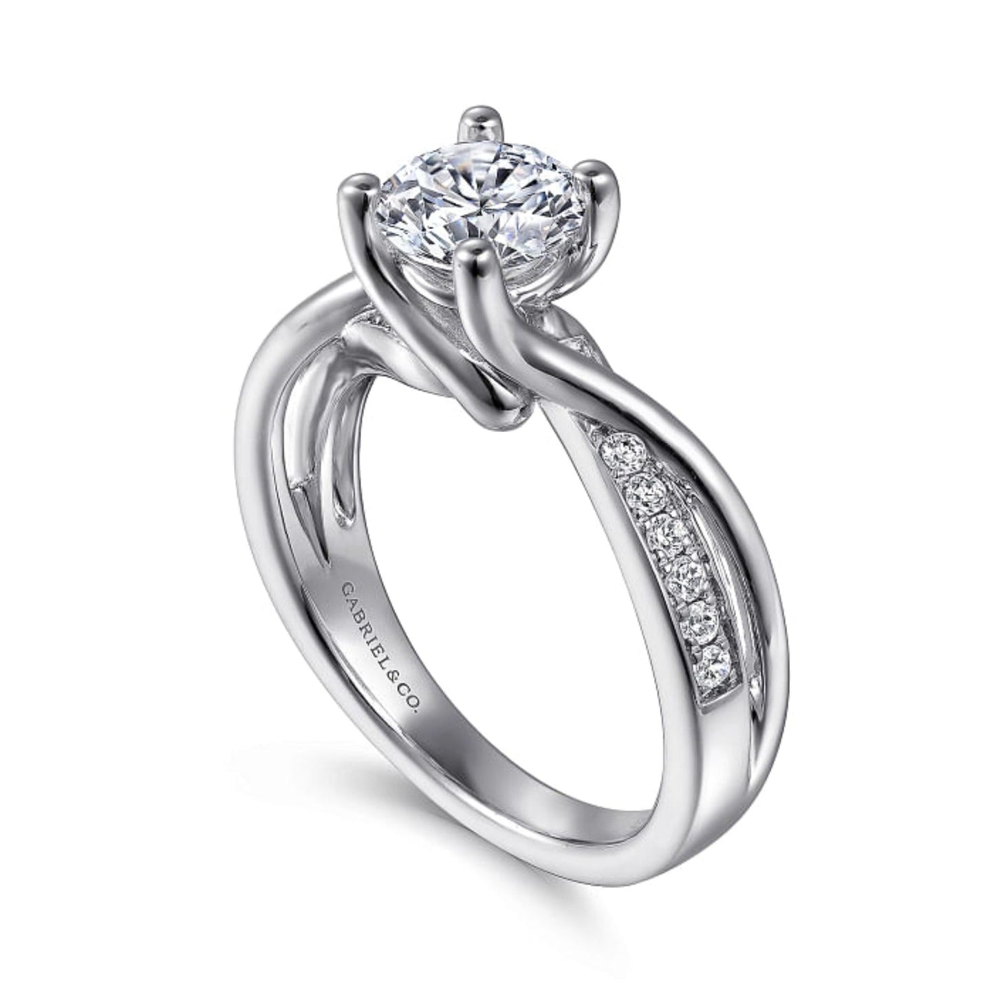 Gabriel & Co. "Aleesa" Twist Bypass Diamond Engagement Ring