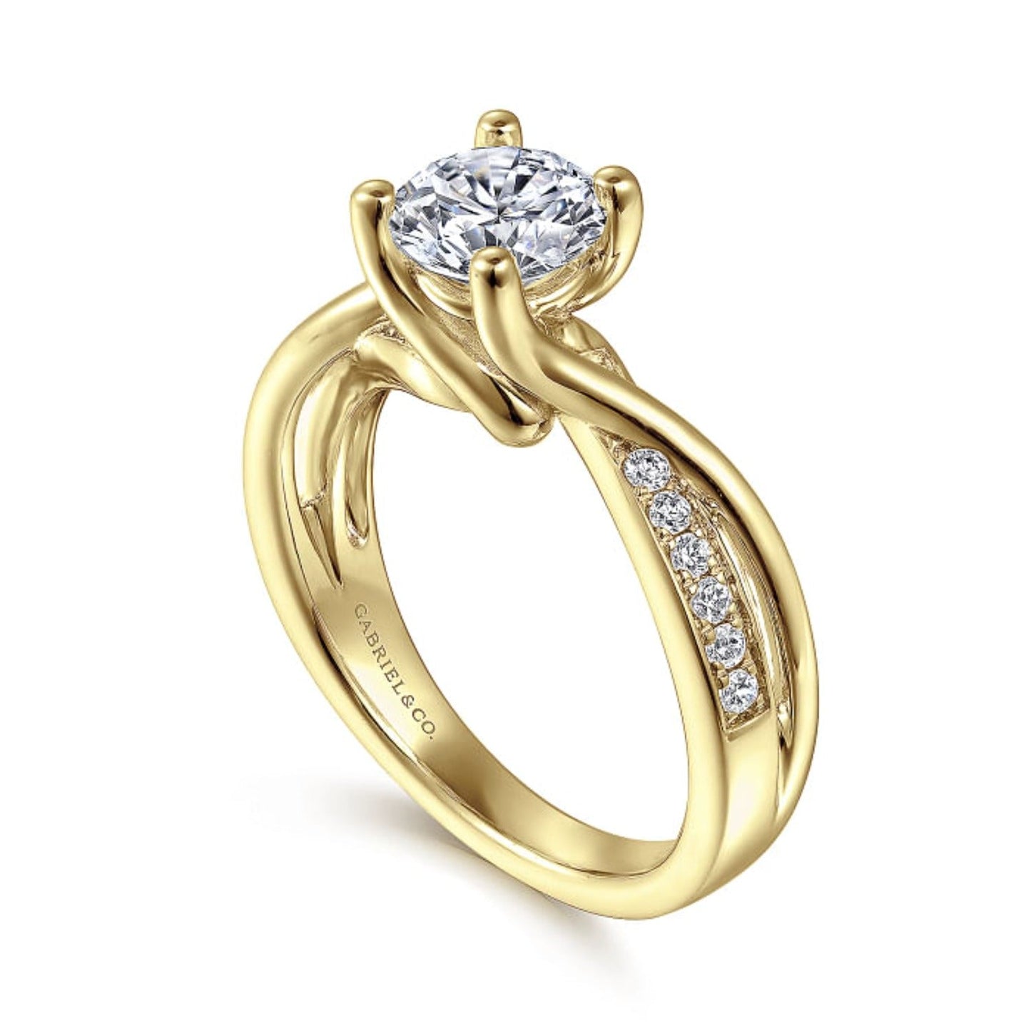 Gabriel & Co. "Aleesa" Twist Bypass Diamond Engagement Ring