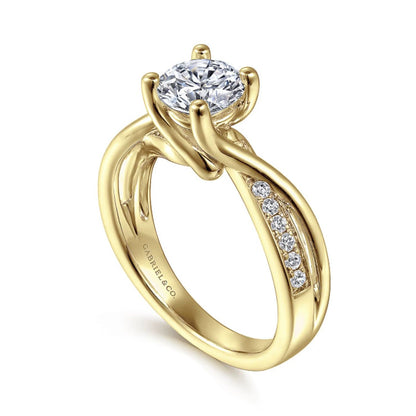 Gabriel & Co. "Aleesa" Twist Bypass Diamond Engagement Ring