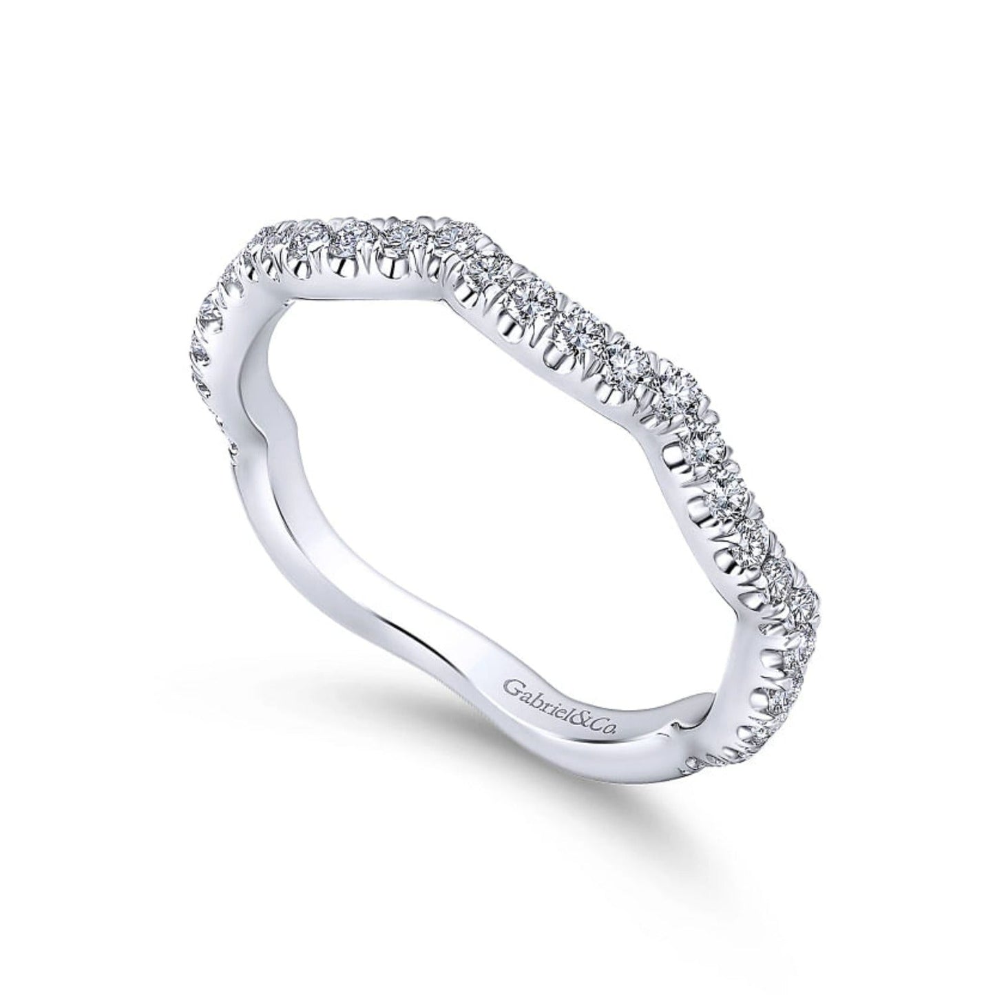 Gabriel & Co. Calm Curved Diamond Wedding Band