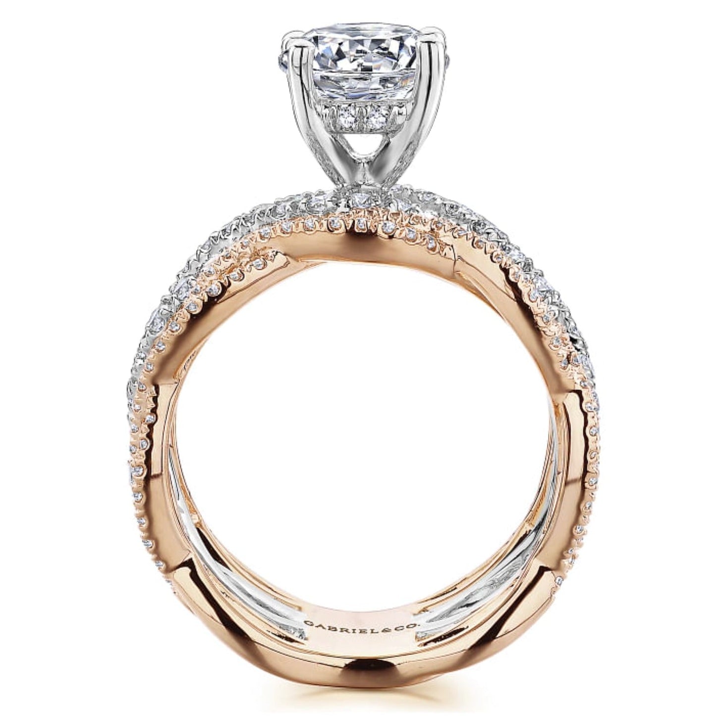 Gabriel & Co. "Calm" Wide Twist Diamond Engagement Ring