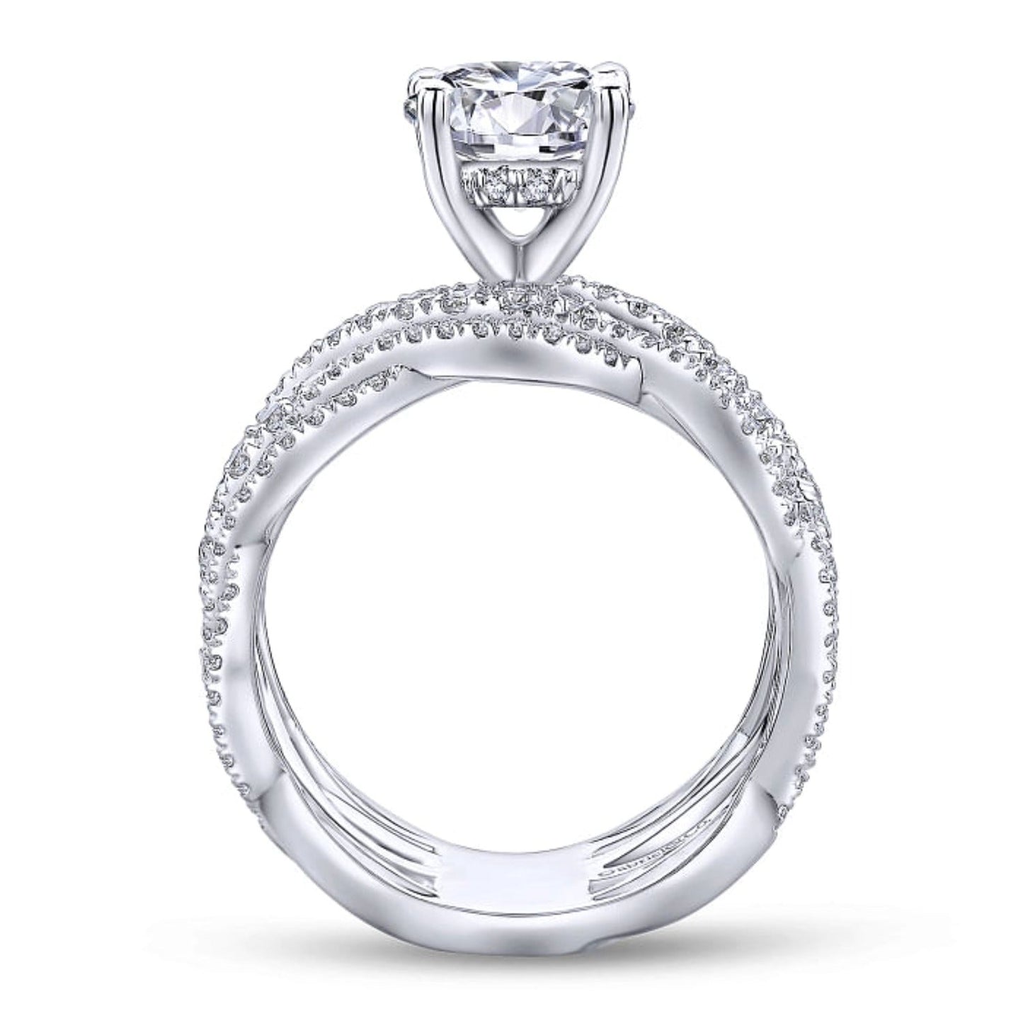 Gabriel & Co. "Calm" Wide Twist Diamond Engagement Ring