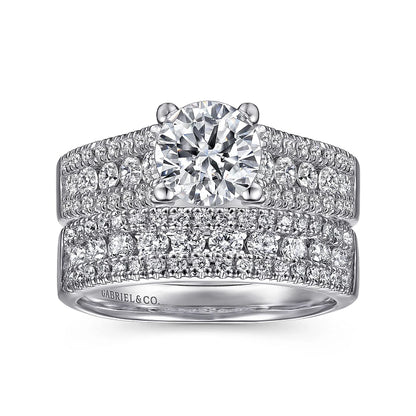 Gabriel & Co. "Channing" Three Row Diamond Engagement Ring