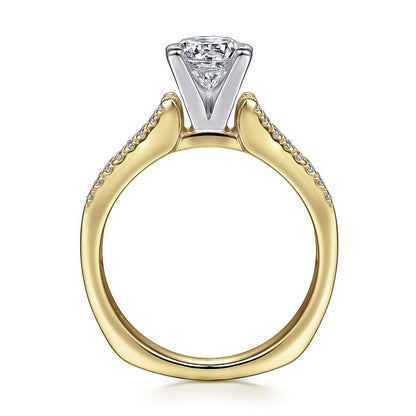 Gabriel & Co. "Channing" Three Row Diamond Engagement Ring