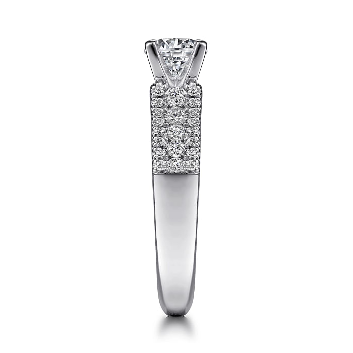 Gabriel & Co. "Channing" Three Row Diamond Engagement Ring