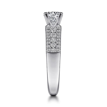 Gabriel & Co. "Channing" Three Row Diamond Engagement Ring