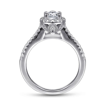 Gabriel & Co. Classic Pear Cut Halo Diamond Engagement Ring