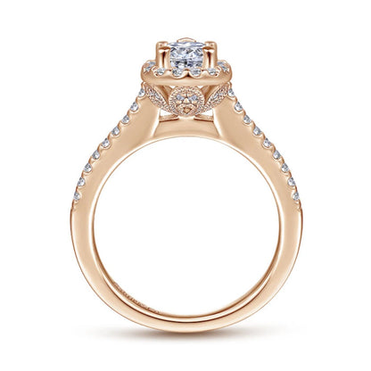 Gabriel & Co. Classic Pear Cut Halo Diamond Engagement Ring