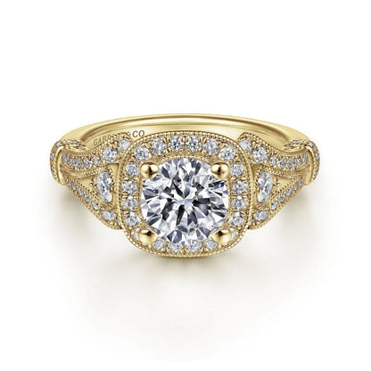 Gabriel & Co. "Delilah" Vintage Style Diamond Halo Engagement Ring