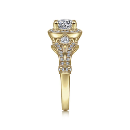 Gabriel & Co. "Delilah" Vintage Style Diamond Halo Engagement Ring