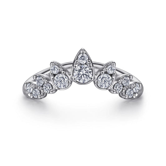 Gabriel & Co. Diamond Burst Curved Chevron Fashion Ring