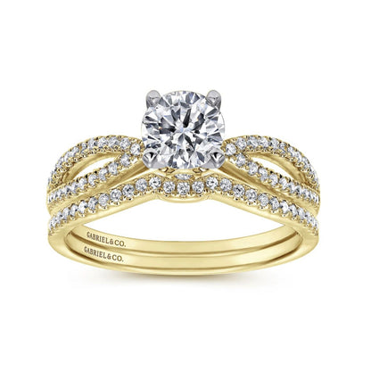 Gabriel & Co. "Elyse" Split Shank Diamond Engagement Ring