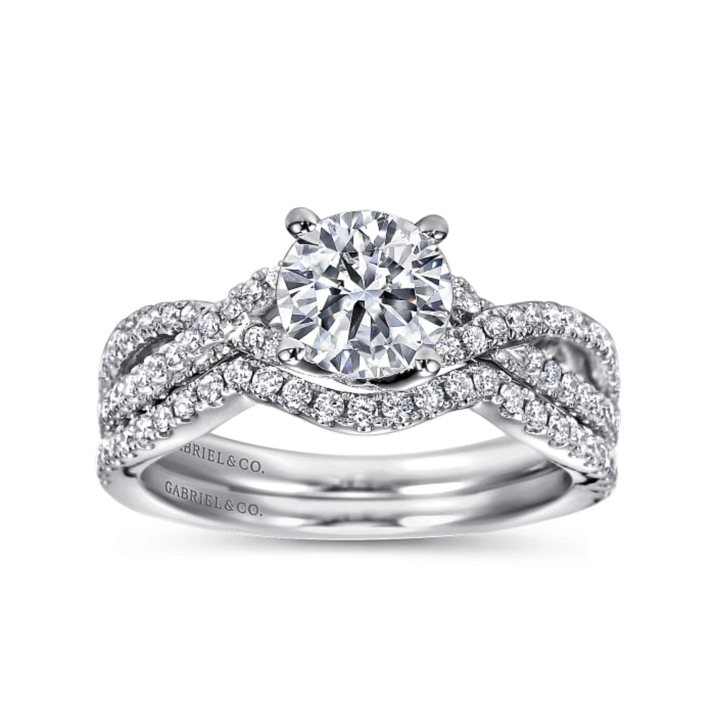 Gabriel & Co. "Gina" Twist Diamond Engagement Ring