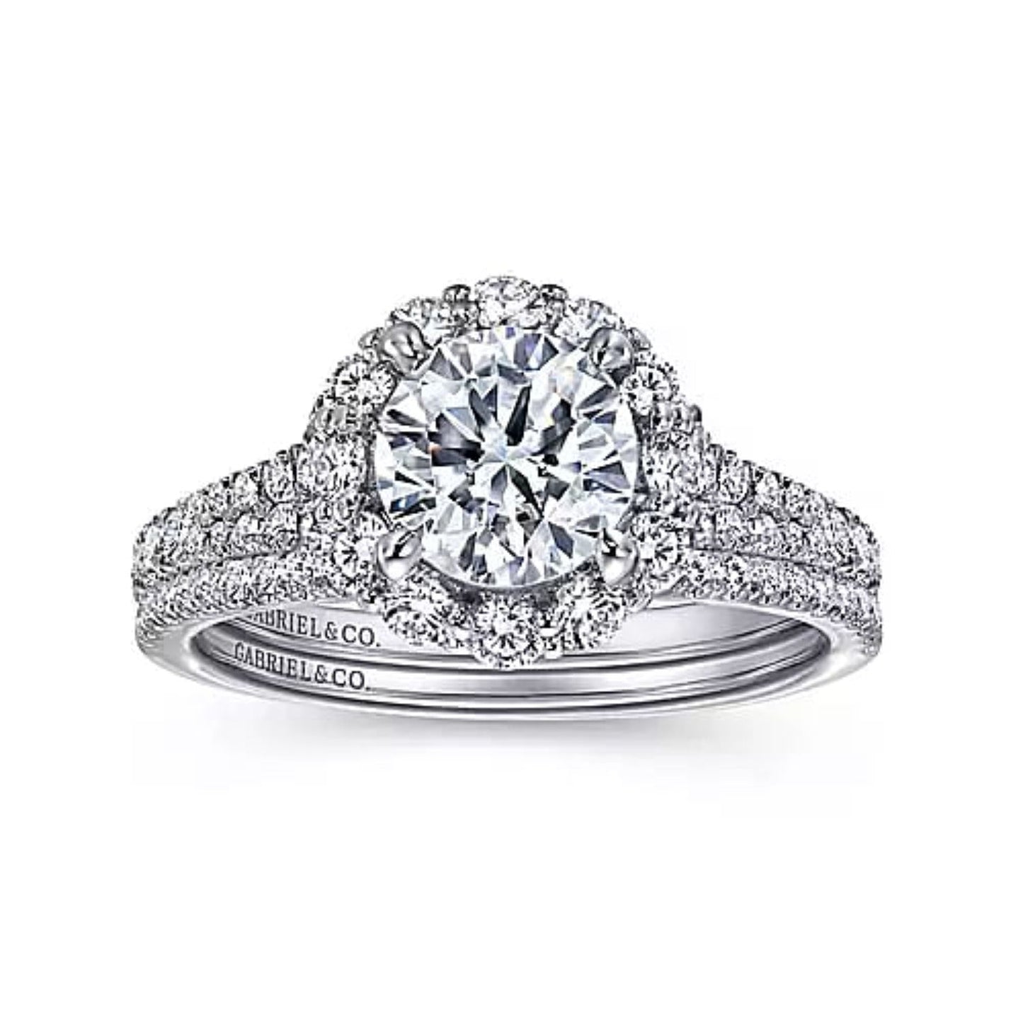 Gabriel & Co. "Jaeley" Round Halo Diamond Engagement Ring