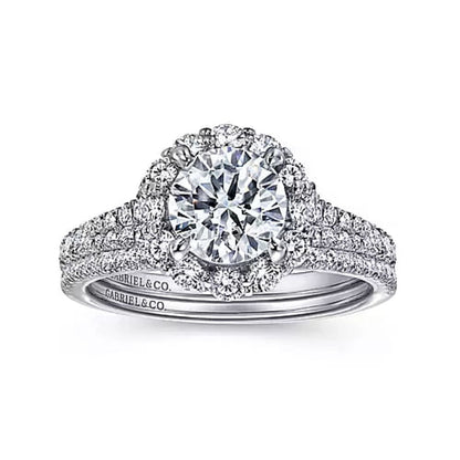 Gabriel & Co. "Jaeley" Round Halo Diamond Engagement Ring