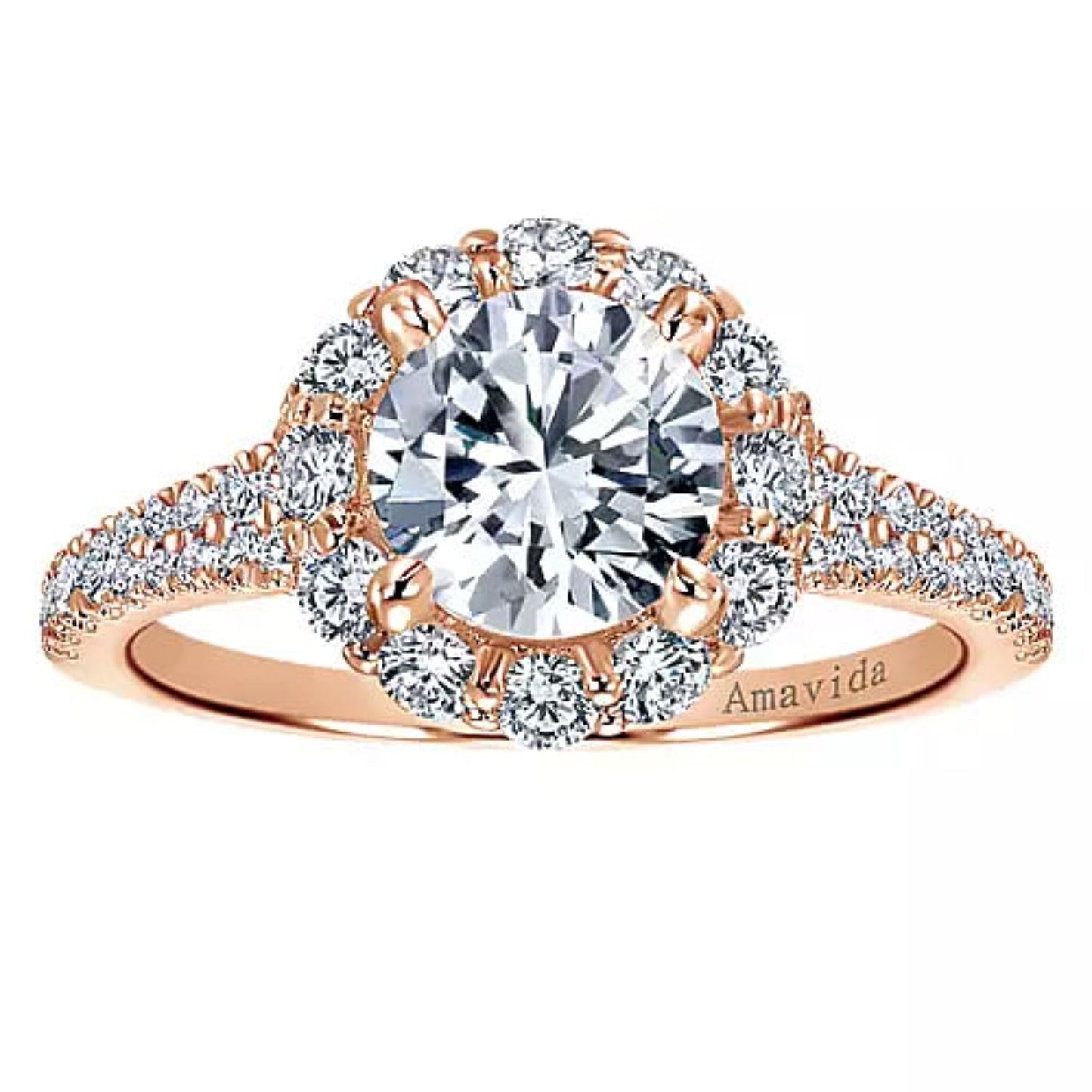 Gabriel & Co. "Jaeley" Round Halo Diamond Engagement Ring