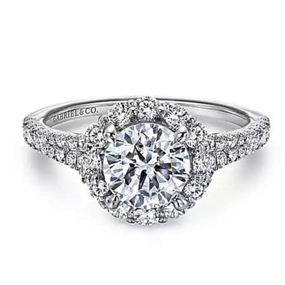 Gabriel & Co. "Jaeley" Round Halo Diamond Engagement Ring