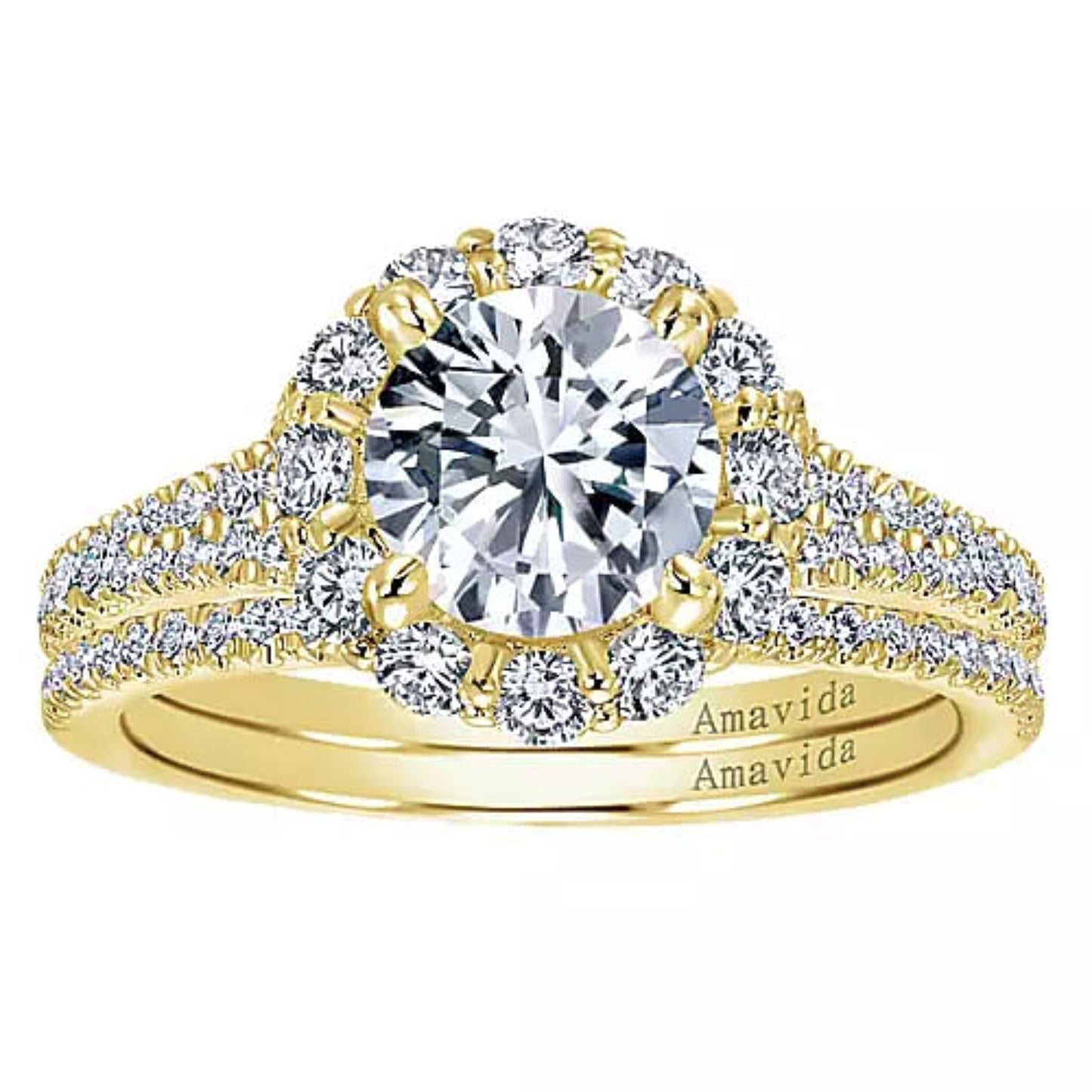 Gabriel & Co. "Jaeley" Round Halo Diamond Engagement Ring