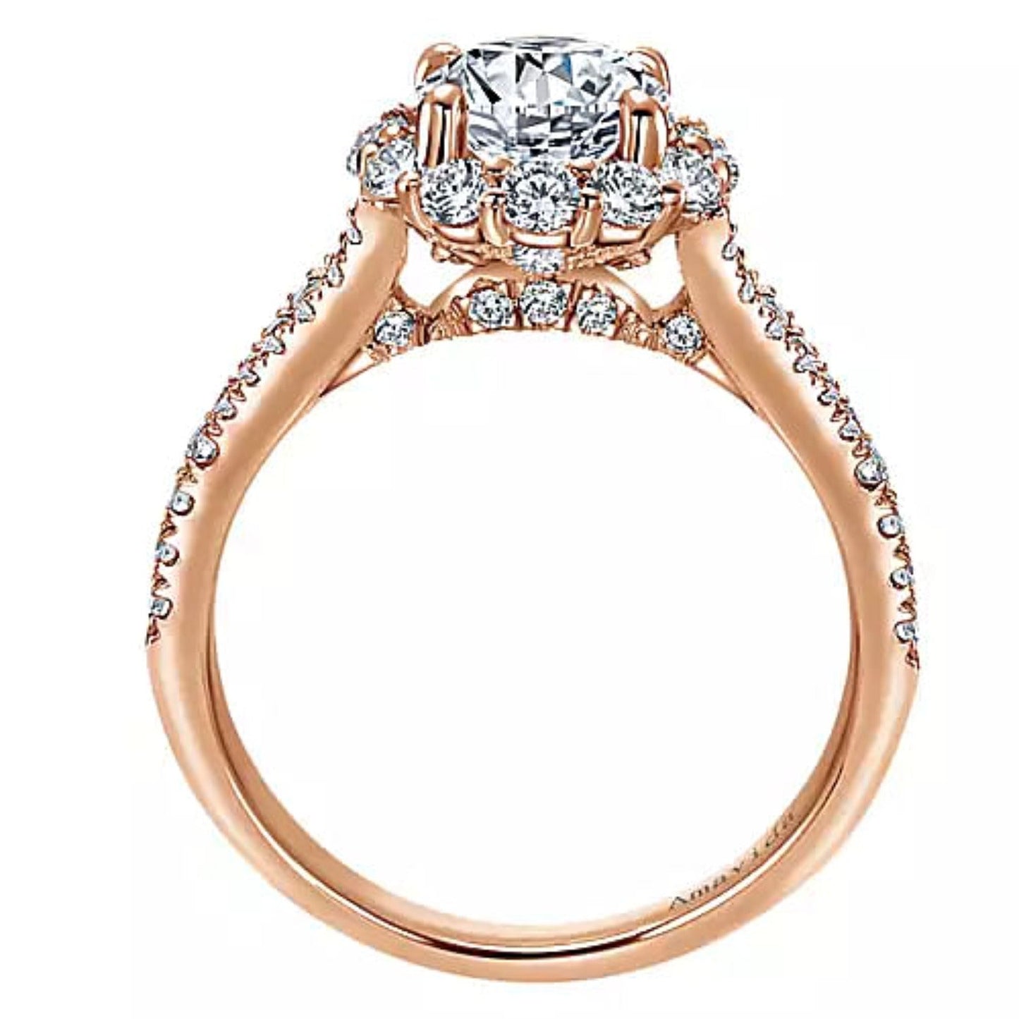 Gabriel & Co. "Jaeley" Round Halo Diamond Engagement Ring