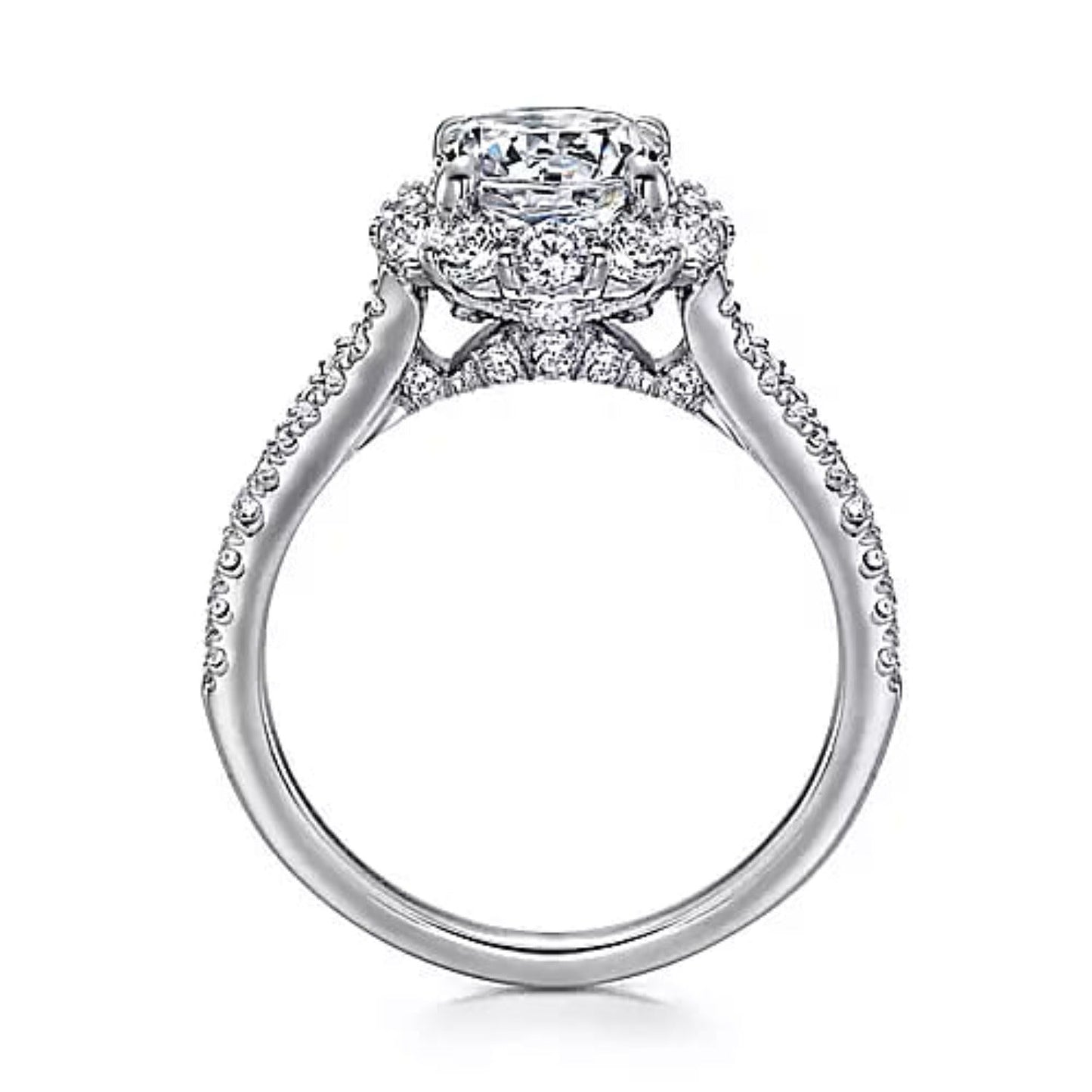 Gabriel & Co. "Jaeley" Round Halo Diamond Engagement Ring