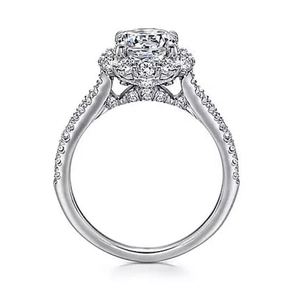 Gabriel & Co. "Jaeley" Round Halo Diamond Engagement Ring