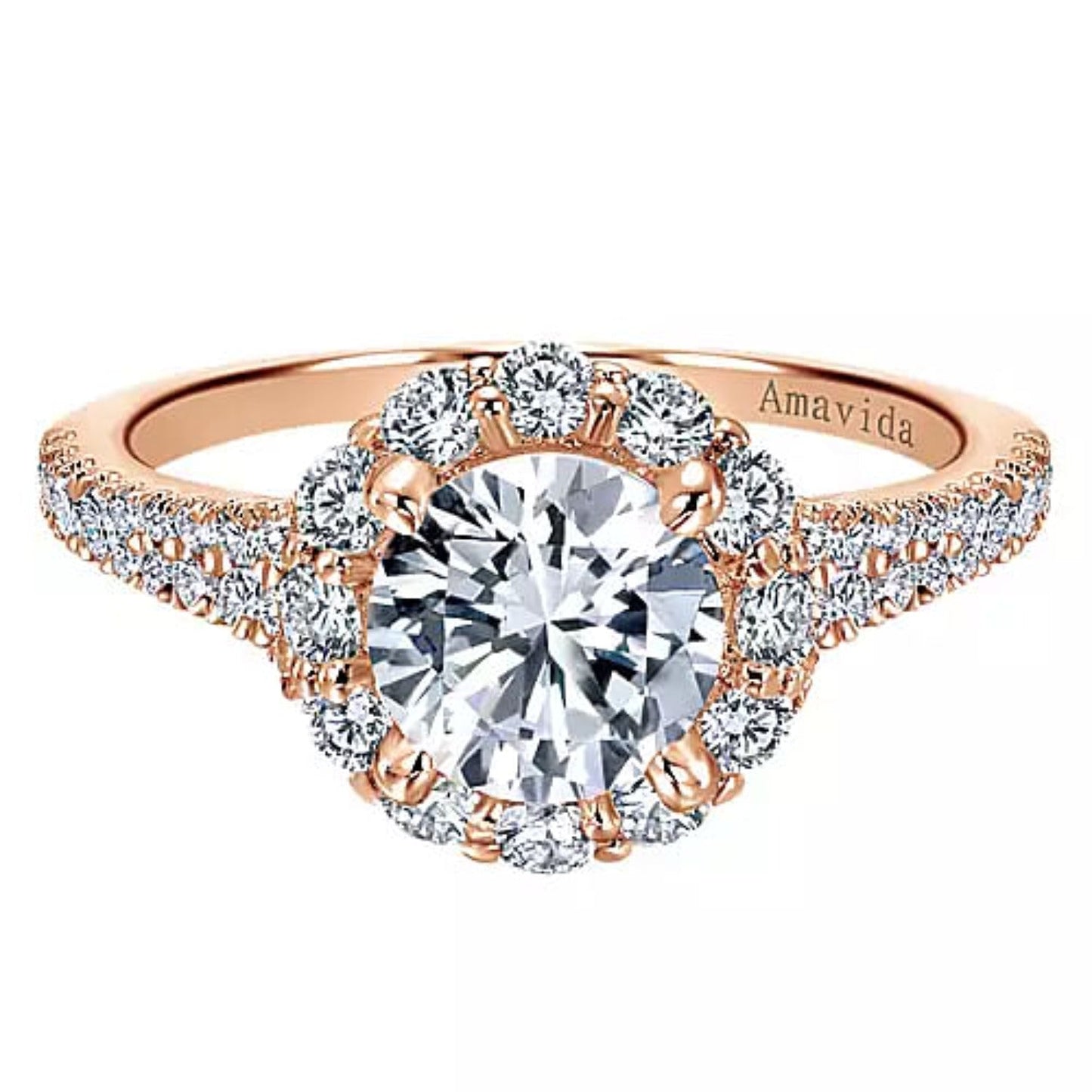 Gabriel & Co. "Jaeley" Round Halo Diamond Engagement Ring