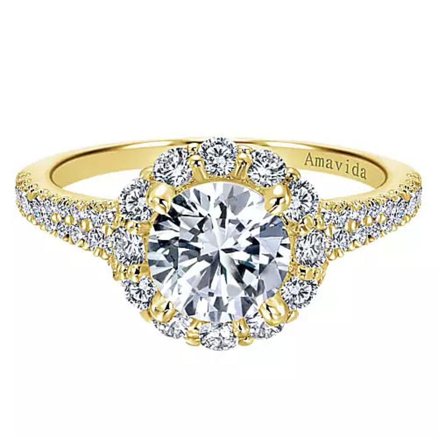 Gabriel & Co. "Jaeley" Round Halo Diamond Engagement Ring