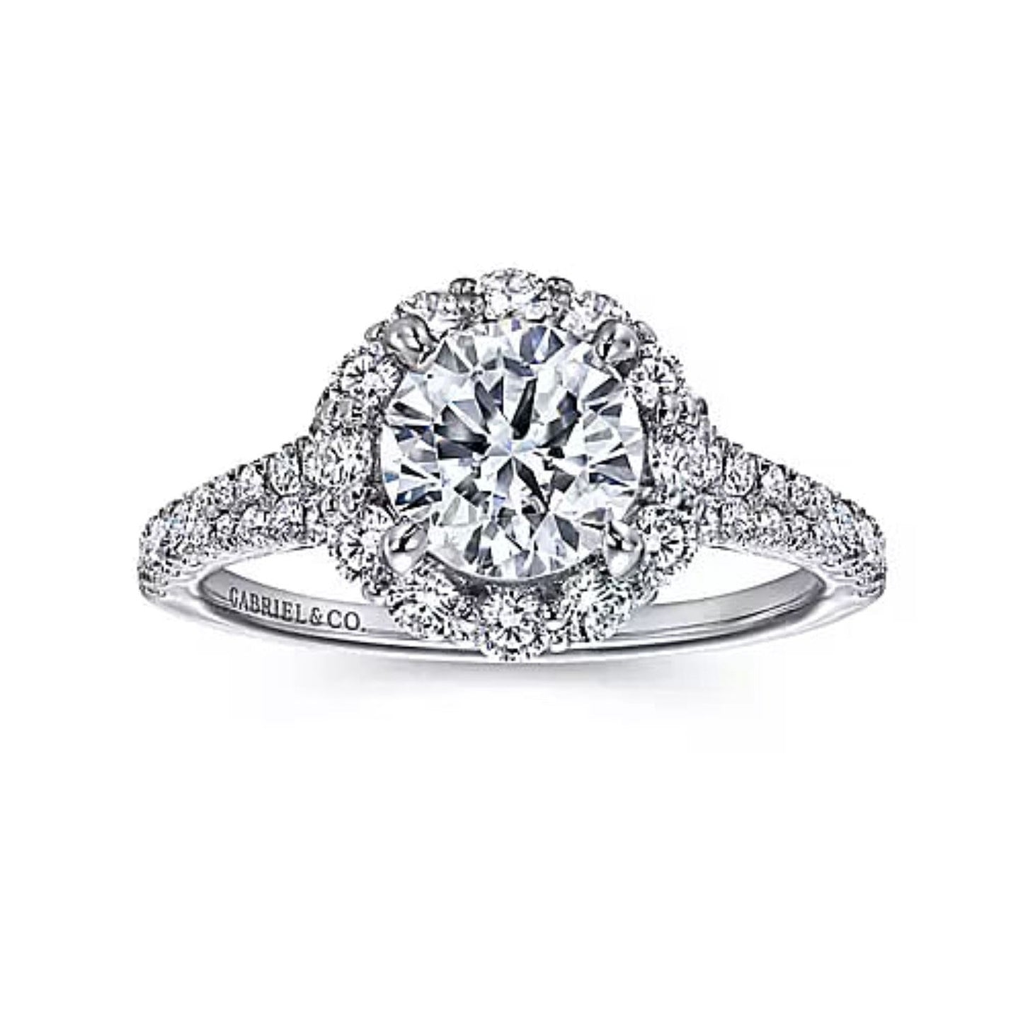 Gabriel & Co. "Jaeley" Round Halo Diamond Engagement Ring