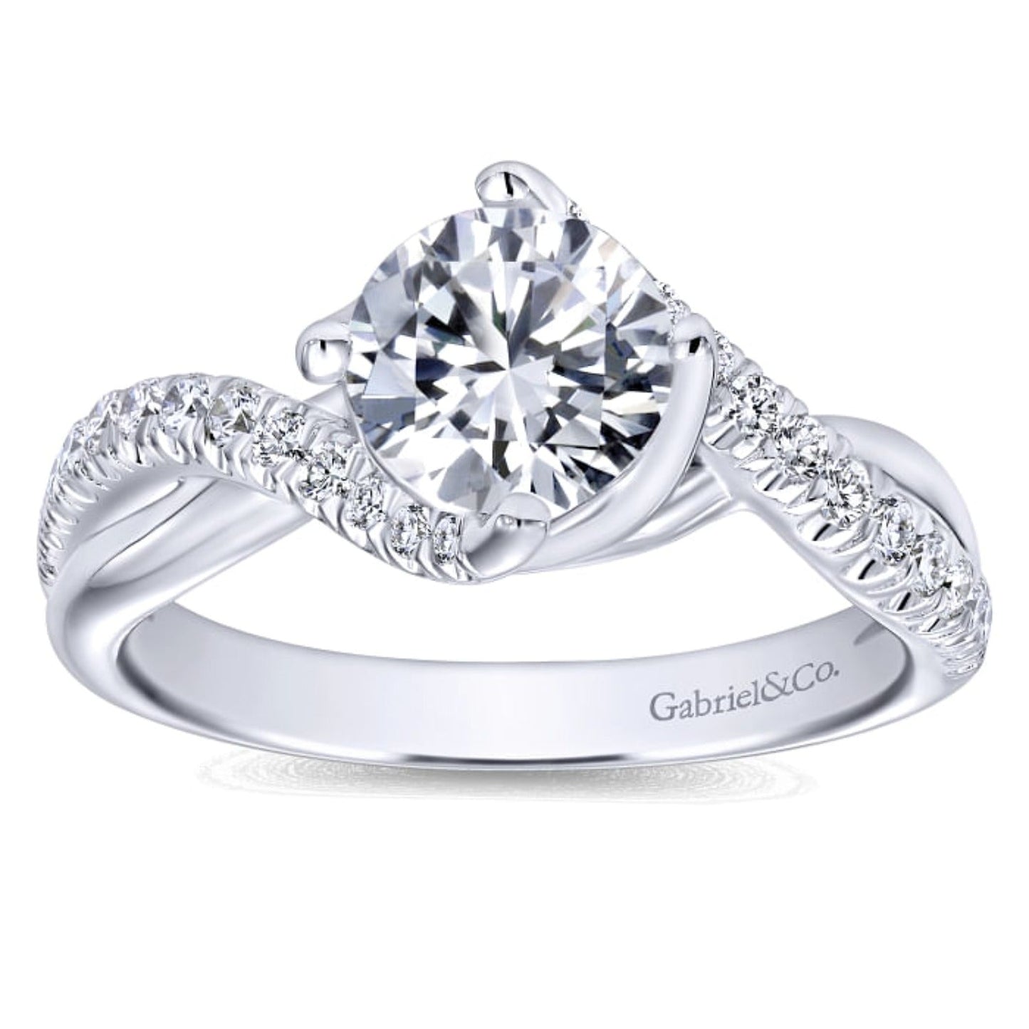 Gabriel & Co. "Julissa" Pave Twist Split Shank Diamond Engagement Ring