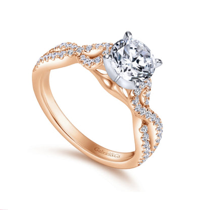 Gabriel & Co. "Kayla" Twist Diamond Engagement Ring