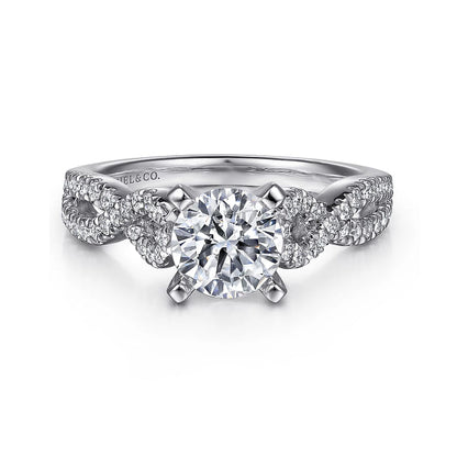 Gabriel & Co. "Kayla" Twist Diamond Engagement Ring