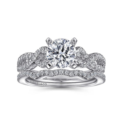 Gabriel & Co. "Kayla" Twist Diamond Engagement Ring