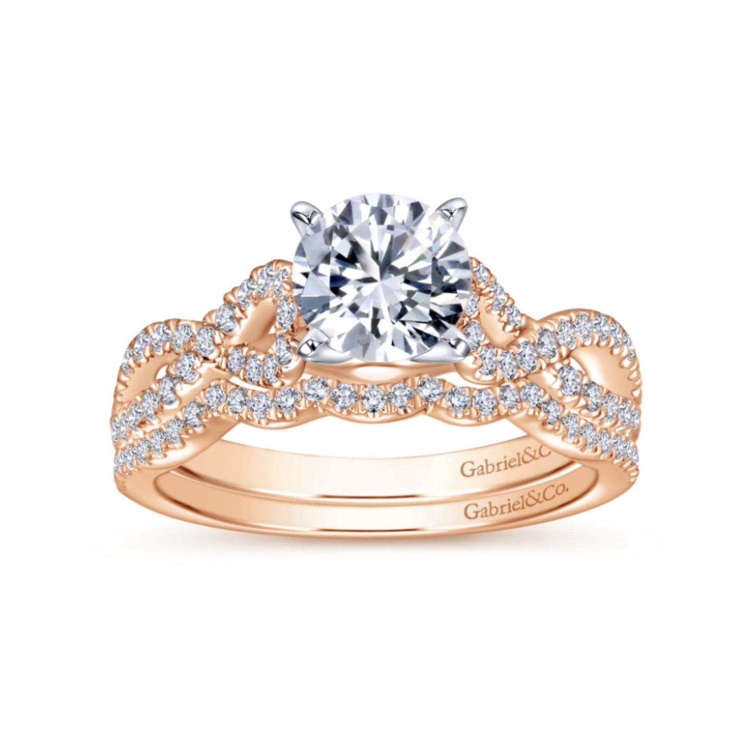 Gabriel & Co. "Kayla" Twist Diamond Engagement Ring