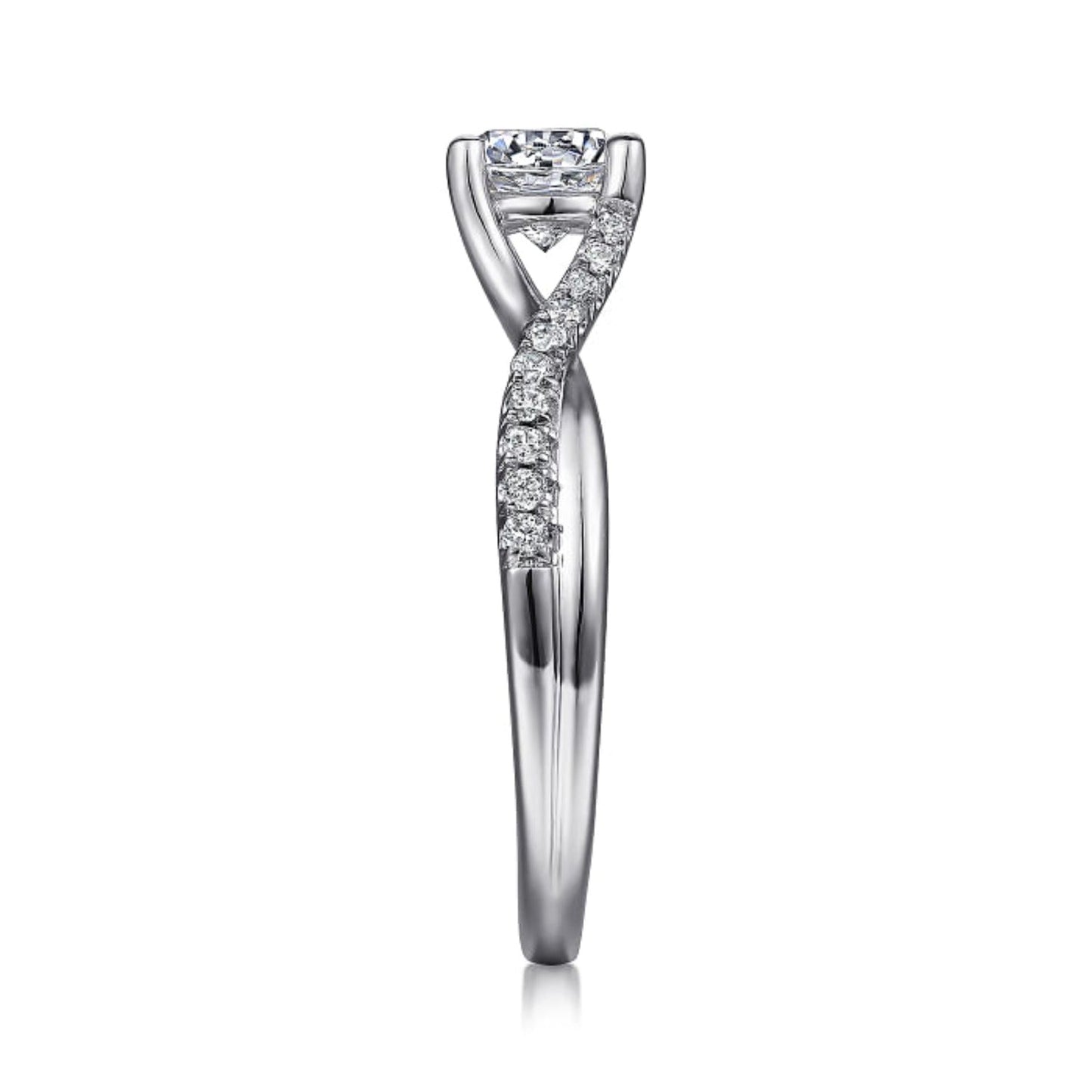 Gabriel & Co. "Leigh" Twist Split Shank Diamond Engagement Ring