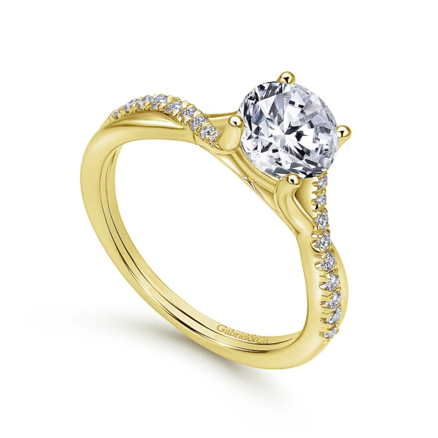 Gabriel & Co. "Leigh" Twist Split Shank Diamond Engagement Ring