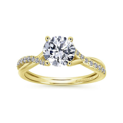 Gabriel & Co. "Leigh" Twist Split Shank Diamond Engagement Ring