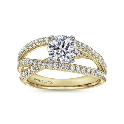 Gabriel & Co. "Mackenzie" Freeform Twist Diamond Engagement Ring