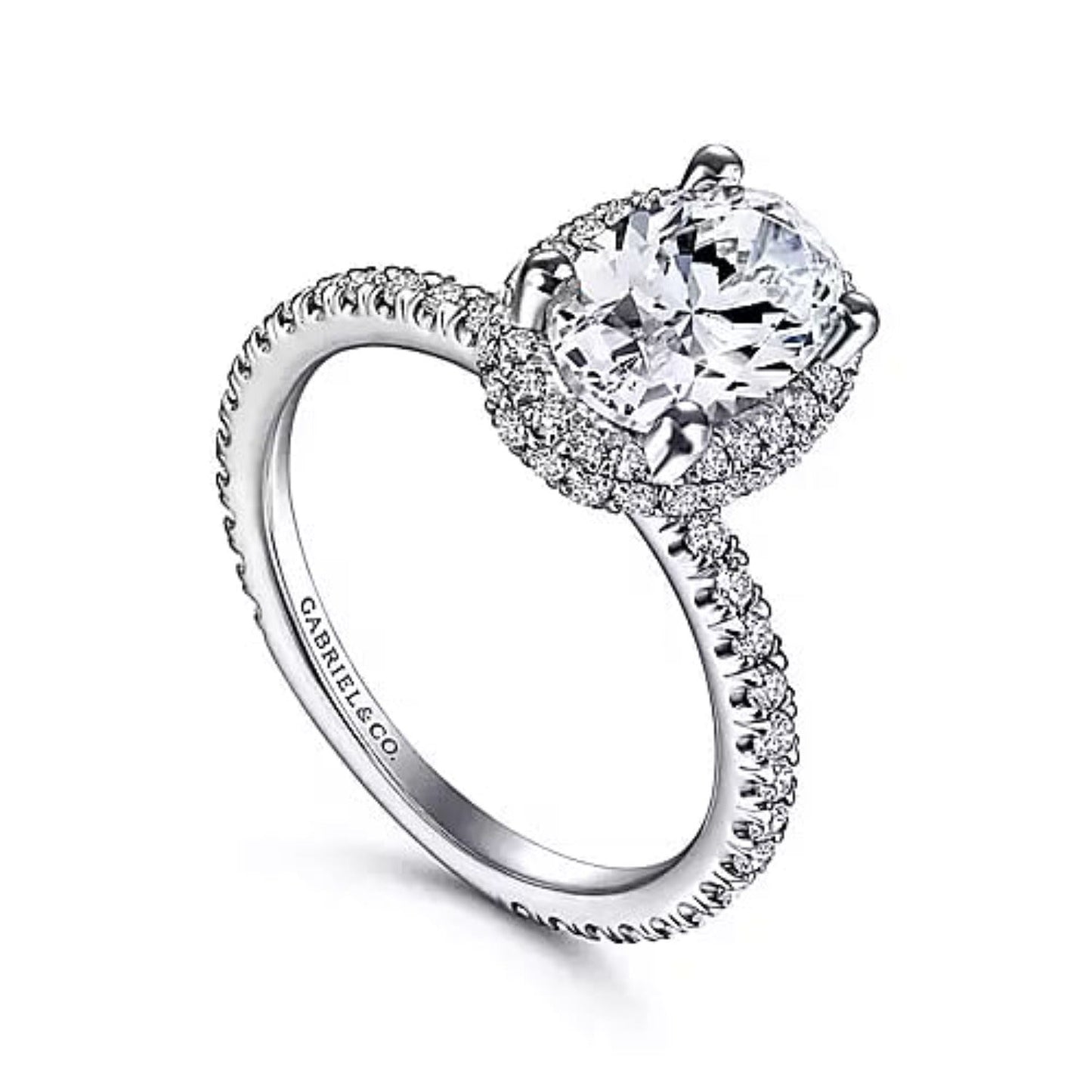 Gabriel & Co. "Mary" Oval Double Halo Diamond Engagement Ring