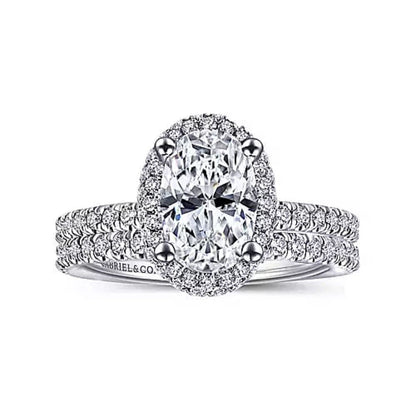 Gabriel & Co. "Mary" Oval Double Halo Diamond Engagement Ring