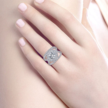 Gabriel & Co. "Naples" Halo Diamond Engagement Ring